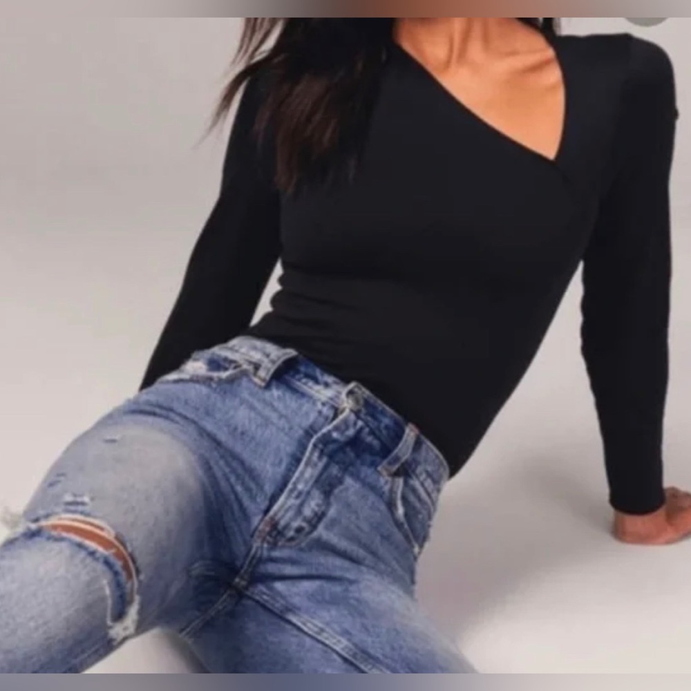 Abercrombie & Fitch Rust Color Long Sleeve Asymme… - image 3